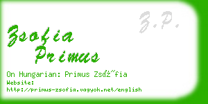 zsofia primus business card